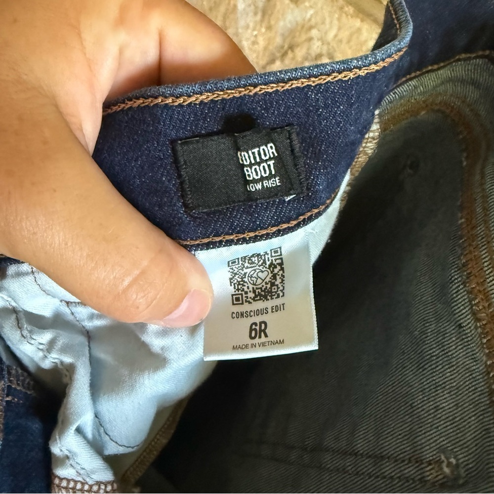 Express Women's Editor Boot Low Ride Dark Blue Je… - image 4